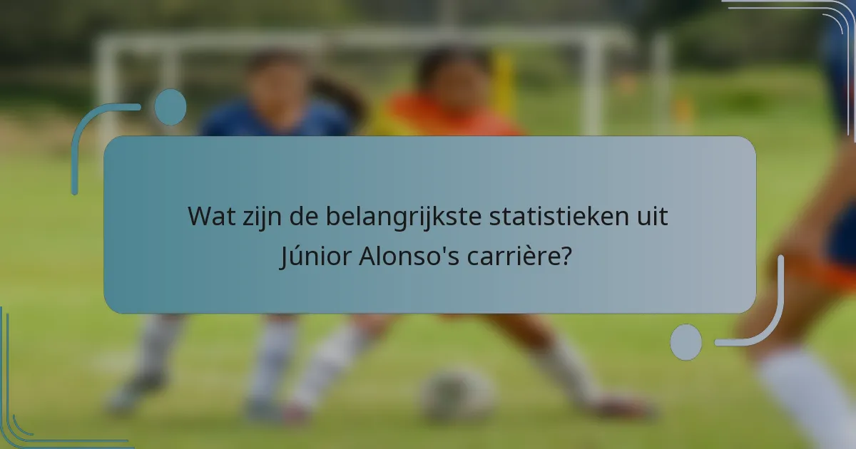 Wat zijn de belangrijkste statistieken uit Júnior Alonso's carrière?