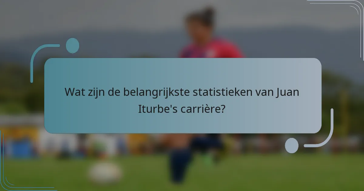 Wat zijn de belangrijkste statistieken van Juan Iturbe's carrière?